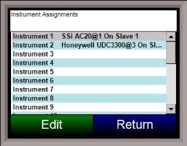 RPS Screen - Instrument Assignments Screen